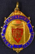 1949/50 Lancashire Rugby League silver gilt and enamel Winners medal: engraved on the reverse “