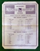 1962 British Lions v Central Universities rugby programme – single sheet programme played at Port