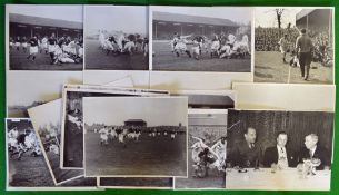 Collection of war time England v Scotland rugby press action photographs - mostly from 1945 together