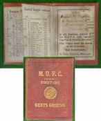1937/ 1938 Manchester United Season Ticket pre –war: United were in Division 2 and gained