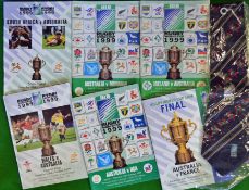 6 x 1999 Australia Rugby World Cup programmes – to include 3x Pooe matches v Romania, v Ireland, v