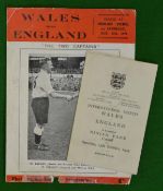 1949 Wales v England Souvenir Football Programme and Itinerary: Played at Ninian Park 15th October