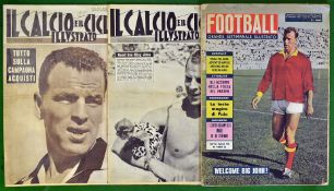 John Charles Collection of 3 Italian Football Magazines: 1959 x 1 1962 x 2, all with John Charles as