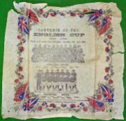 Rare 1910 Newcastle Utd v Blackburn Rovers English Cup 3rd Rd Commemorative tissue napkin –