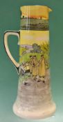 Rare Royal Doulton series ware early motoring tall lemonade jug c1905– titled “A Horse! A Horse!"