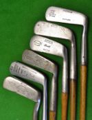 Good collection of 6 x straight blade putters – including 2 x Goose neck Zenith model by Nicoll, a