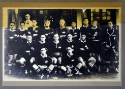 Scarce 1926 original New Zealand Maoris team photograph – v Llanelli mounted on board – image 5 x 8"