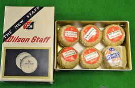 5x Ben Hogan signature paper wrapped golf ball and a Silver King HV paper wrapped – in an Wilson