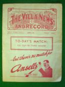1939 Aston Villa v Ipswich Town FA Cup 3rd Round Tie signed Football Programme: Played at Villa Park
