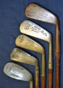 5 x assorted golfing irons to incl Forgan Royal iron, Stephenson Haywards Heath mid iron, Josh