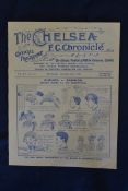 1920 Chelsea Pre-War Football Programme: v Bradford City played on the 4th February 1920. Ex bound