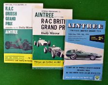 3 x Grand Prix programmes all at Aintree – to include 12th RAC British GP on 18/07/1959, RAC British