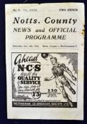 1943 Notts. County War-Time Football Programme: v Northampton played on the 4th December 1943.