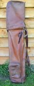 Ritchie leather golf bag c/w ball pocket and travel hood (G)
