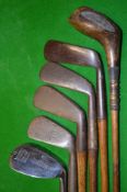 6 x various golf clubs to incl W Hunter driver, 5x assorted irons comprising 3x smf irons incl early