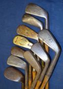 7 x various smf golfing irons from an iron to niblick plus 3 others – makers incl Auchterlonie,