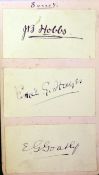 3 x Interesting 1900 onwards Surrey Cricket Player’s signatures – to include J.B. Hobbs (157 Int’