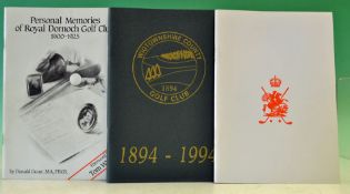 Royal St Georges (signed) and other golf club histories – “Royal St Georges Centenary 1887-1987"