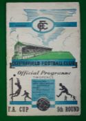 1950 Chesterfield v Chelsea FA Cup 5th Round Football Programme: 11th February 1950. The game was