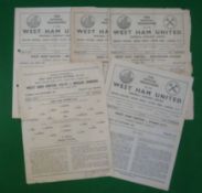 1950s West Ham Home Football Programmes: To consist of West Han v Stoke City 23/10/54, v Blackburn