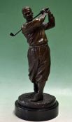 Fine Bobby Jones golfing figure – sculpted by Ron Tunison in 2003 showing Bobby Jones in the