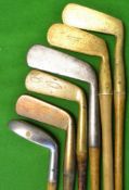 6 x Various putters – to include a Donaldson bunny putter small head steel mallet with brass insert,