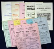 Andover Town Football Programmes: Including v Basingstoke & v Gosport etc1956/7, v Brockenhurst