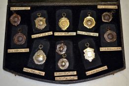 1930s Cycling Medal collection – comprising 11x various silver hallmarked and bronze engraved medals