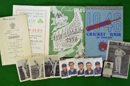 A cricket selection to include programmes and early cigarette cards - consisting 2 x programmes,