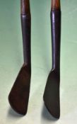2 x early large smf general irons c1880s – with 5.25"and 4.75" hosels - both fitted with full length