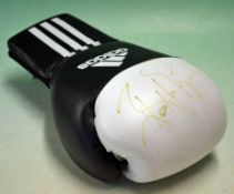 Barry McGuigan signed boxing glove – World Featherweight Champion from 1985-1987- Adidas black and