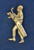 American Sterling silver boy golfing caddie brooch – carrying a large golf bag stamped with reg no