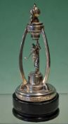 1938 Hillside Golf Club silver trophy – comprising a golfer, golf ball and laurel wreath -