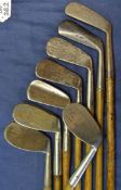 8 x assorted golfing irons to incl Sat Andrews G C niblick, Spalding Hammer brand niblick, Maxwell