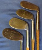 4 x good golfing niblicks - makers incl Hendry and Bishop, Anderson’s Rubber Co Ltd, A Fyfe St