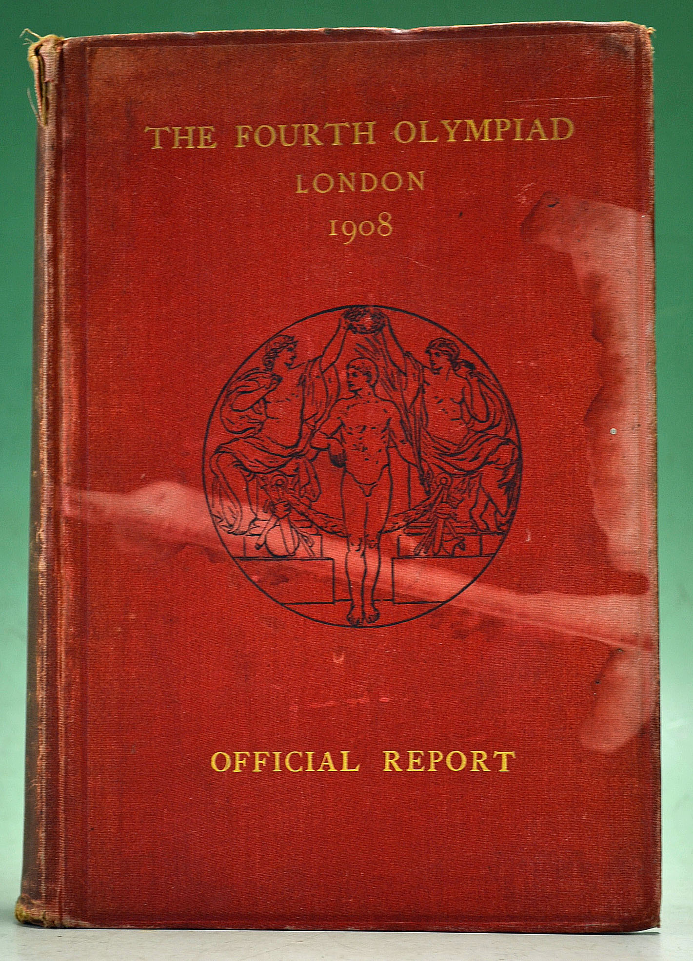 1908 Official London Olympic Report – in the original red and gilt cloth boards and spine (well