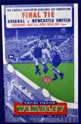 1952 FA Cup Final football programme: Arsenal v Newcastle United. Some staple rust, otherwise (G).