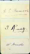 3 x Rare 1900 onwards Surrey Cricket Player’s signatures – to include H. S. Harrison, T. Rushby