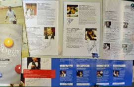 Snooker signed programmes - collection of professional signed snooker programmes from 1999/00 to