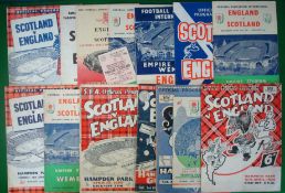 1950s / 60s England v Scotland Football Programmes: To include 15th April 1950, 14th April 1951, 5th