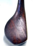A H Scott Pat spliced neck persimmon brassie – full brass wrap over sole plate c/w makers shaft