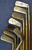 8 x assorted golfing clubs - mainly mid irons, a jigger and a blade putter - makers incl