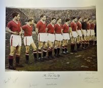 1958 Manchester United Busby Babes ltd ed colour print – titled “The Last Line Up" from the original