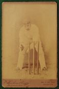 Sepia Cabinet Cricket Photograph of Harry Wood - Kent, Surrey and England Wicket Keeper in the
