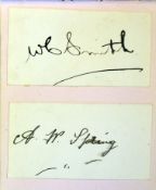 2 x Interesting 1900 onwards Surrey Cricket Player’s signatures – to include C. Smith and A. W.