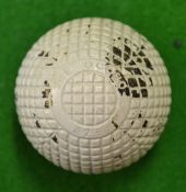 The Ocobo 271/2 moulded mesh guttie golf ball – retaining nearly all the original paint and