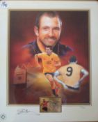 Steve Bull Wolverhampton Wanderers signed colour ltd ed. print: Montage of Steve Bull 105/500 Signed