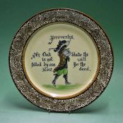 Royal Doulton Golfing Proverbs Series plate - decorated with Bradley type golfing figure in 17th