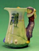 Late “Burleigh ware" golf small milk jug – a pastel green, blue and white decorative bowl of a