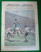1934 La Domenica del Corriere Magazine: Milan featuring 1934 World Cup Having great illustrated